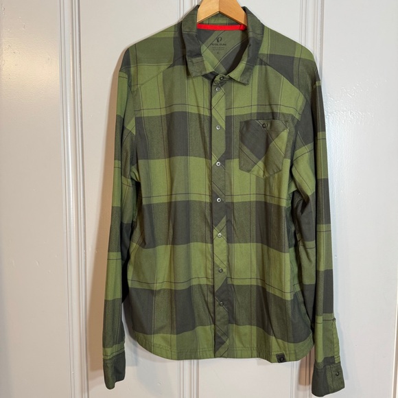 Pearl Izumi Rove Long Sleeve Snap Closure Shirt‎ Green Plaid Size XL - Picture 1 of 16
